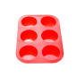 Форма для выпечки силиконовая прямоугольная на 6 кексов 26х17,5х3 см PERFECTO LINEA красная (20-000415) - Фото 2