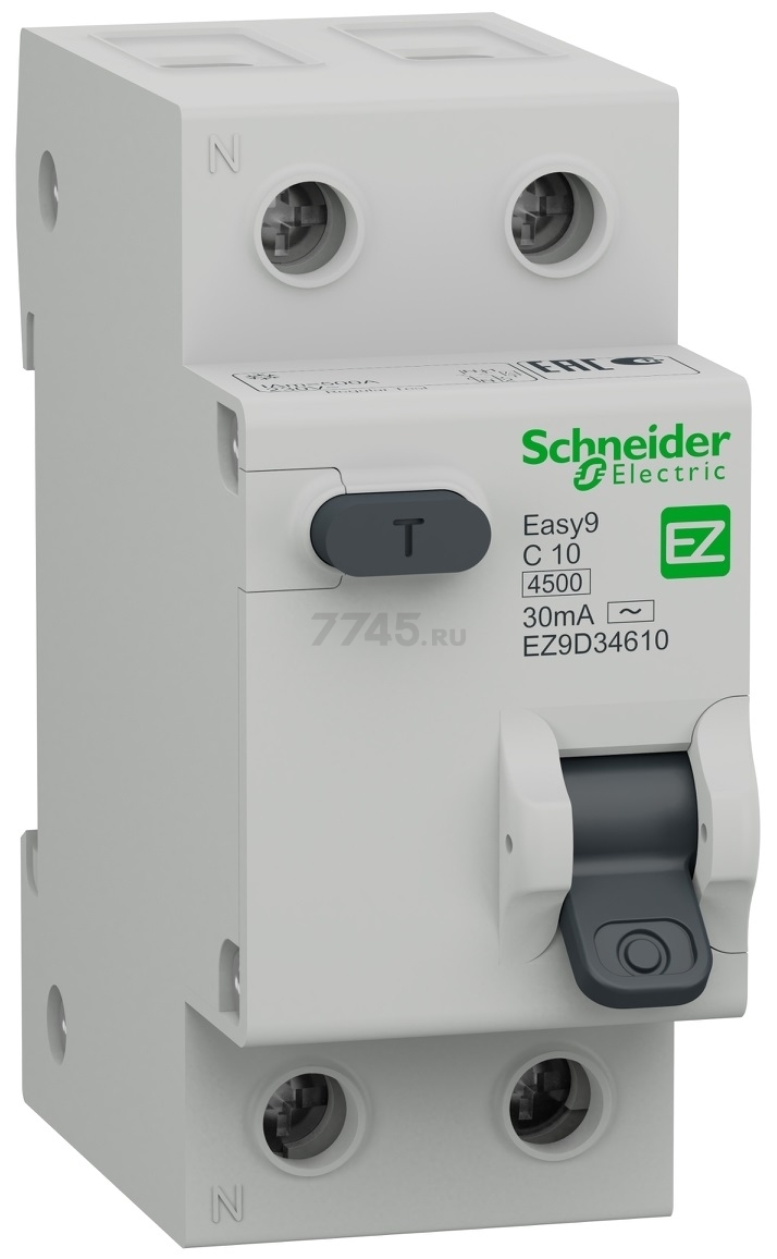 Дифавтомат SCHNEIDER ELECTRIC Easy9 1P+N C10 тип AC 30мА (EZ9D34610)