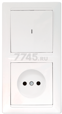 Выключатель с розеткой и подсветкой скрытый BYLECTRICA Стиль белый (В-РЦ-697)