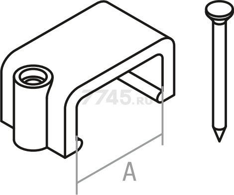 Скоба для крепления прямоугольного кабеля 8 мм белая с гвоздем STARFIX 50 штук (SMZ2-85224-50) - Фото 2