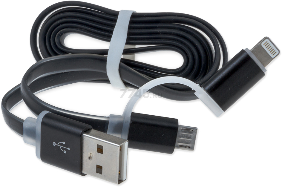 Кабель ARNEZI USB microUSB/Lightning черный (A0605001)