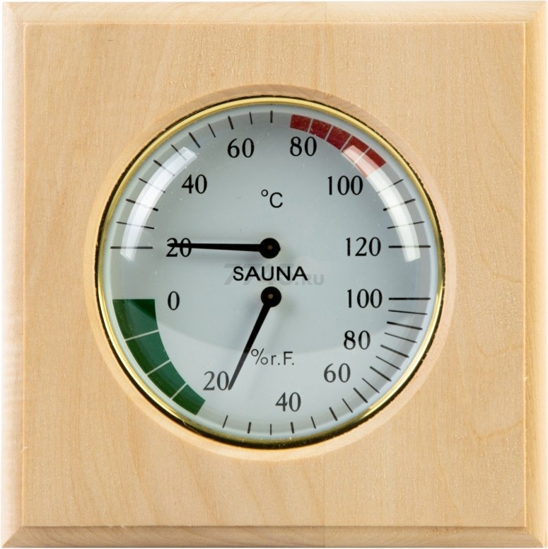 Термометр-гигрометр для бани и сауны МОЯ БАНЯ ТН-11L Квадрат липа (067881)