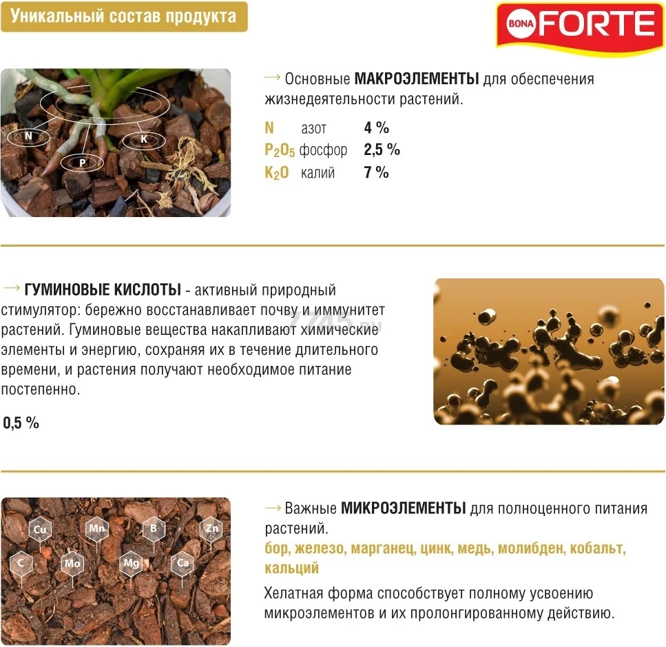 Удобрение органо-минеральное BONA FORTE Здоровье Для орхидей 285 мл (BF21060141) - Фото 3