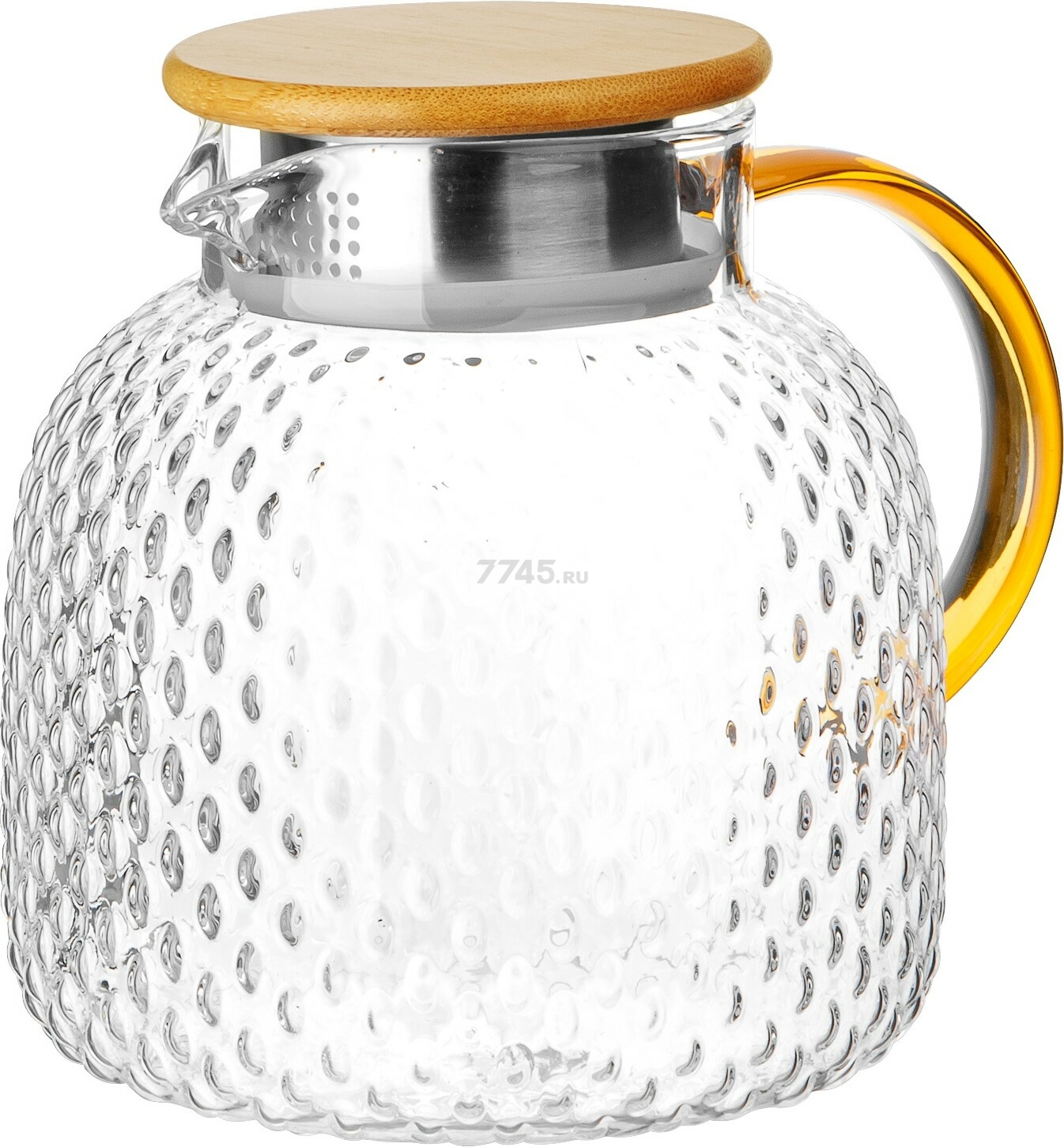 Заварочный чайник стеклянный PERFECTO LINEA Bamboo 1,3 л (38-130018) - Фото 2