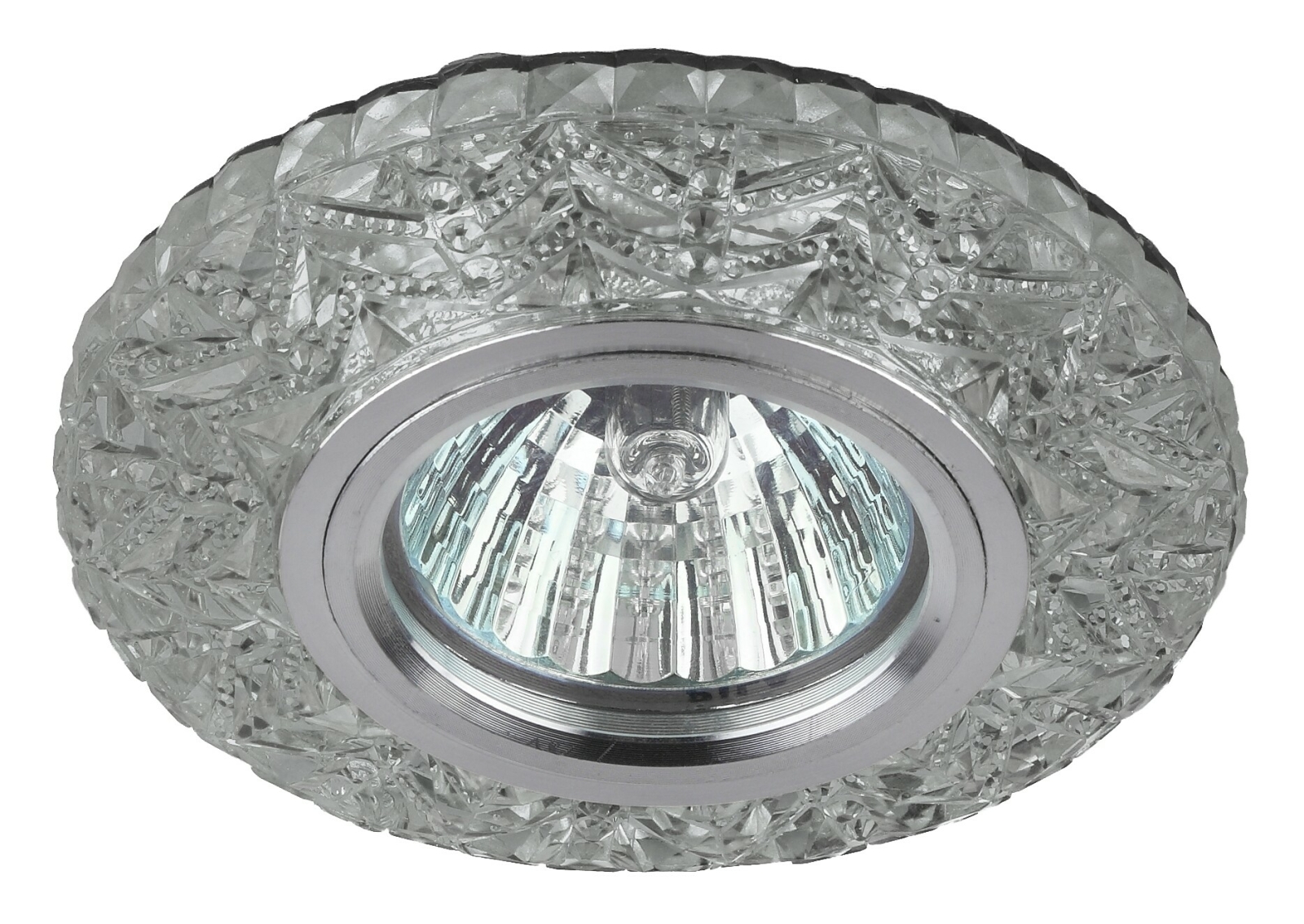 Точечный светильник под лампу GU5.3 с LED подсветкой ЭРА DK LD4 SL/RGB прозрачный (Б0019207)