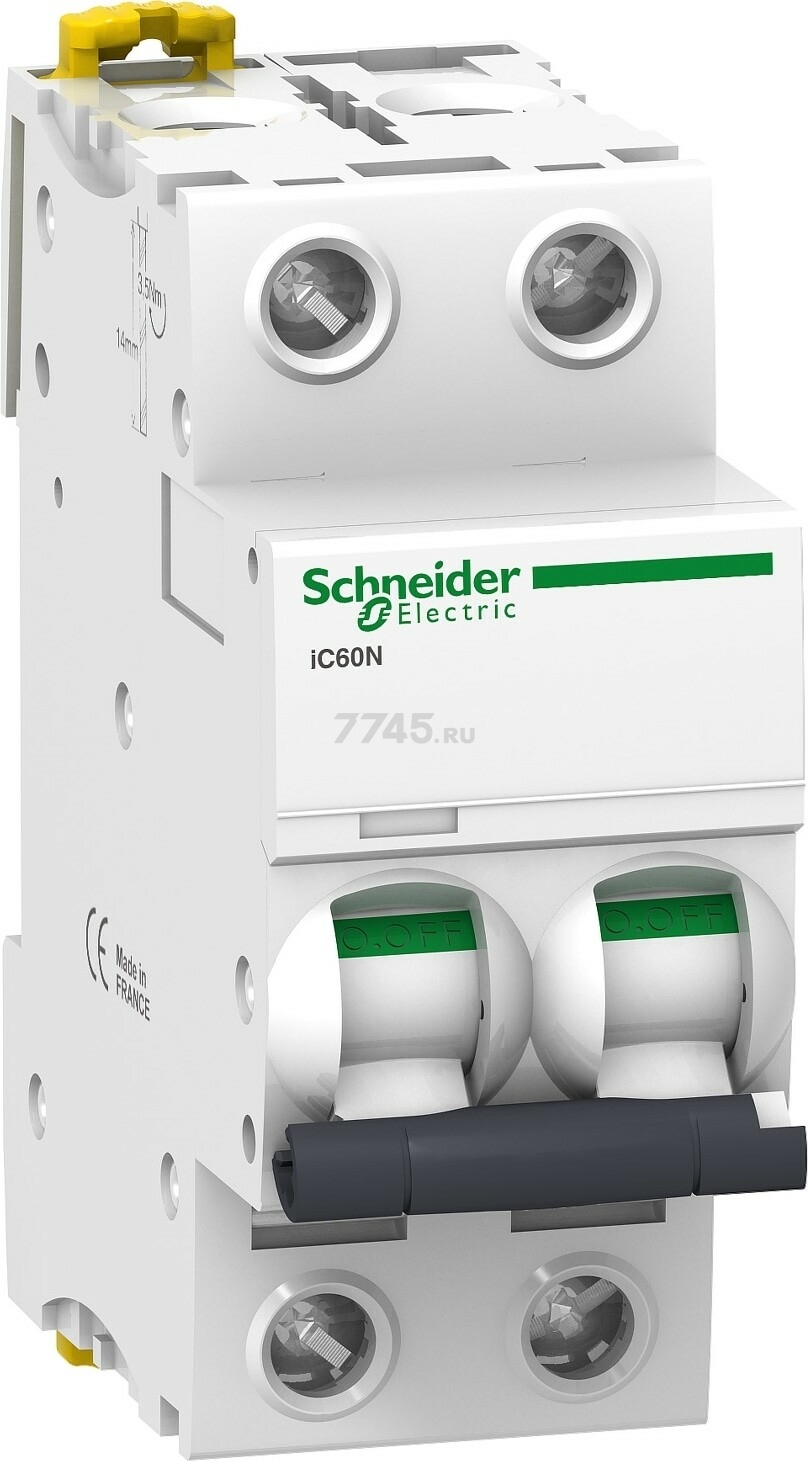 Автоматический выключатель SCHNEIDER ELECTRIC Acti9 iC60N 2P 10А С 6 кА (A9F79210)