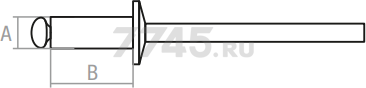 Заклепка вытяжная 3,2х8 мм алюминий-сталь RAL 5005 STARFIX 250 штук (SMP2-81897-250) - Фото 2