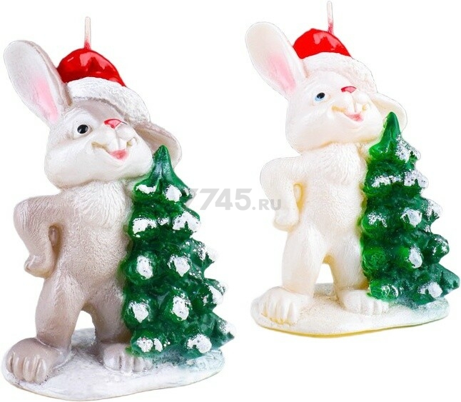 Свеча Кролик новогодний 12х7,5 см (9083762) - Фото 2