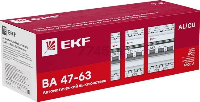 Автоматический выключатель EKF PROxima ВА 47-63 3P 50А C 4,5кA (mcb4763-3-50C-pro) - Фото 8
