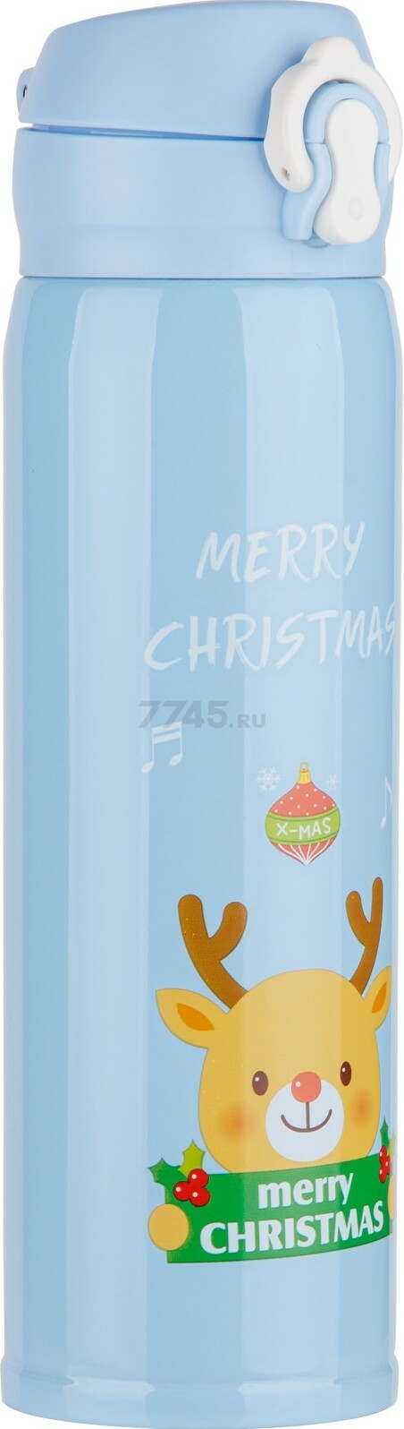Термос PERFECTO LINEA Merry Christmas 0,48 л голубой (27-225482)