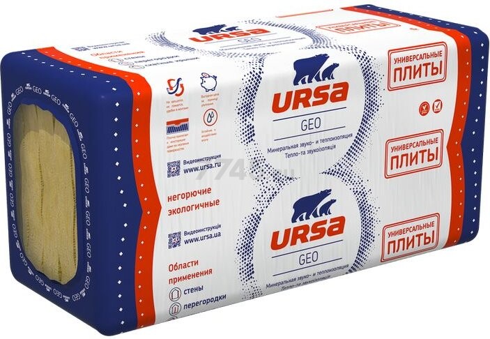 Утеплитель в плитах минвата URSA Geo универсальные плиты купить с ...