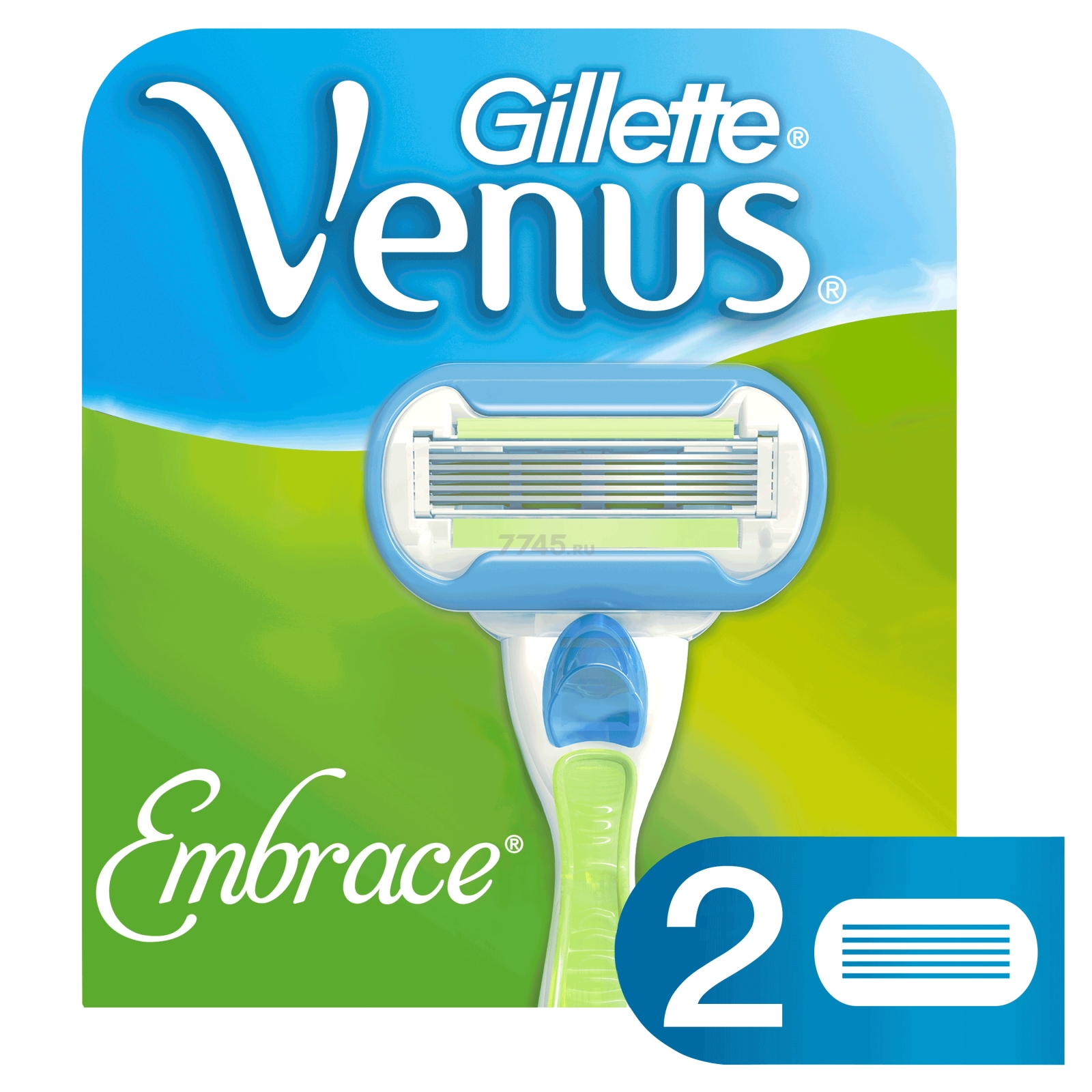 Gillette venus embrace сменные кассеты для бритья 5 лезвий 2шт