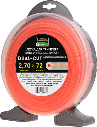 Леска для триммера d 2,7 мм x 72 м сечение круглое DUAL-CUT STARTUL GARDEN (ST6068-27) - Фото 4
