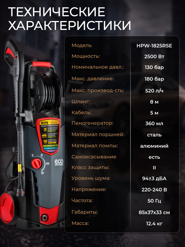 Мойка высокого давления ECO HPW-1825RSE (HPW1825RSE01) - Фото 9