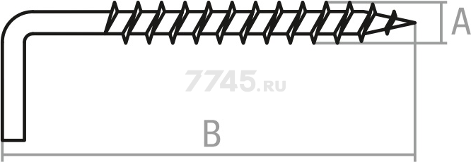 Крючок Г-образный 5х80 мм цинк STARFIX 50 штук (SMP2-31076-50) - Фото 2