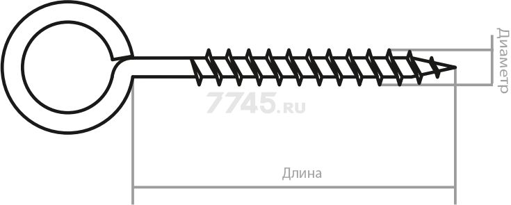 Крючок О-образный 5х50 мм цинк STARFIX 50 штук (SMP2-56905-50) - Фото 2