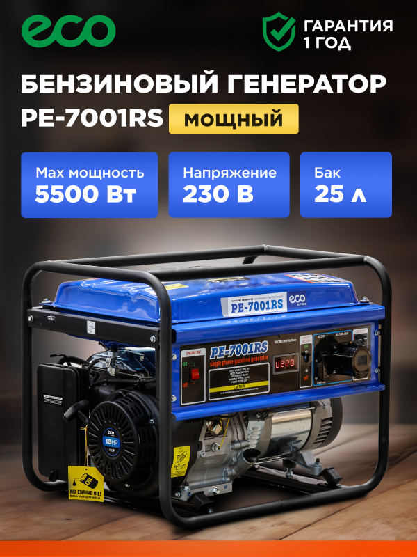 Генератор бензиновый ECO PE-7001RS