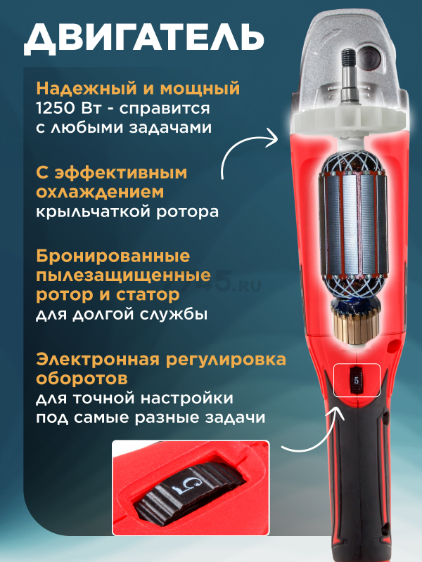 Шлифмашина угловая (болгарка) WORTEX AG 1213 (AG121300018) - Фото 3
