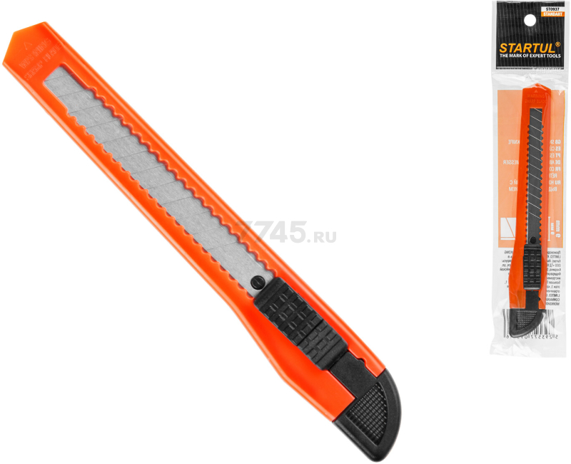 Нож канцелярский выдвижной 9 мм STARTUL Standart (ST0937) - Фото 5