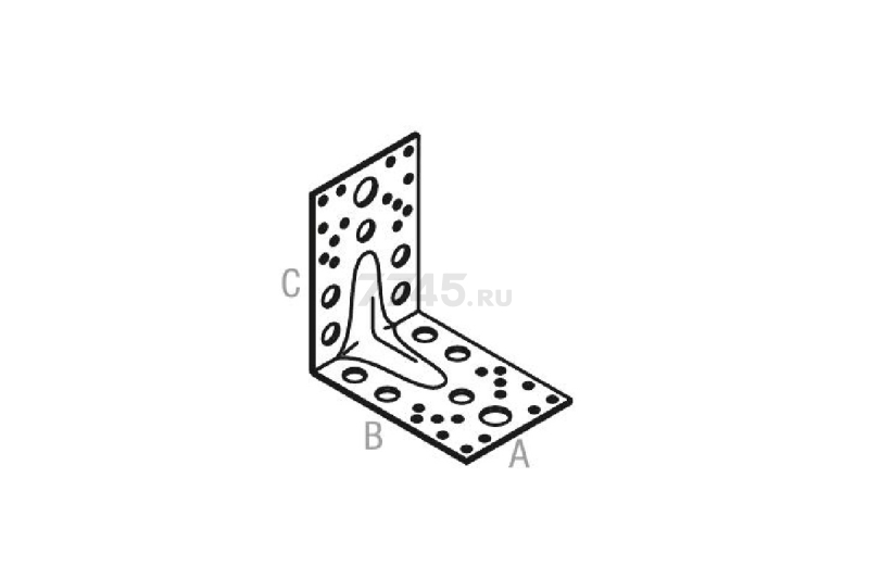 Уголок крепежный усиленный 65х90x90 мм KUU белый цинк STARFIX (SMP-45786-1) - Фото 5