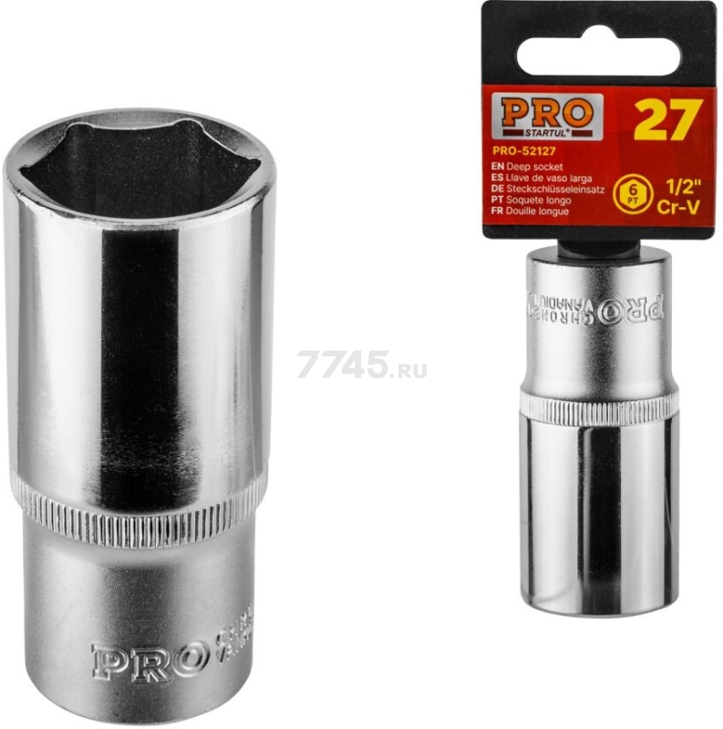 Головка 1/2" 27 мм 6 граней глубокая PRO STARTUL (PRO-52127)