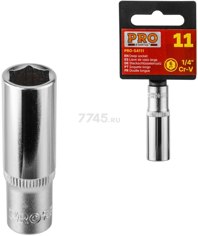 Головка 1/4" 12 мм 6 граней глубокая PRO STARTUL (PRO-54112)