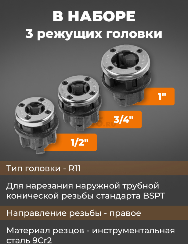 Резьбонарезной набор трубный STARTUL Profi 4 предмета (ST9322) - Фото 2