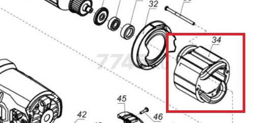 Статор для болгарки BULL WS 2301 (66606-34)