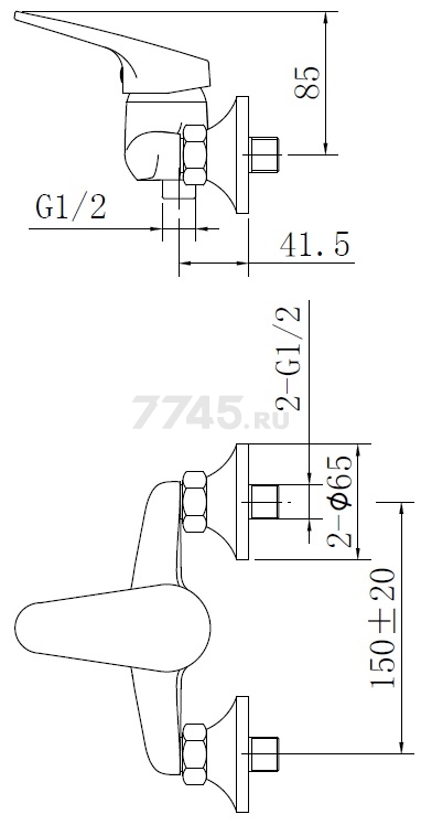 Смеситель для душа AV ENGINEERING AVFCB5-A151 (AVFCB5-A151-203) - Фото 2
