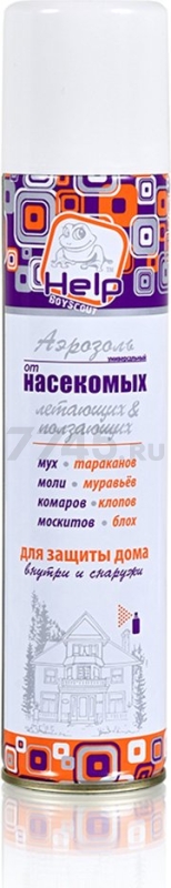 Инсектицид аэрозоль от летающих и ползающих насекомых HELP 180 мл (80222)