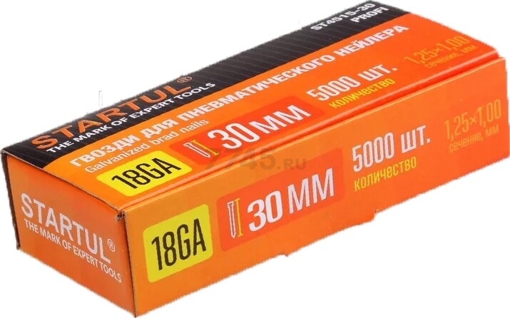 Гвозди отделочные 30 мм тип 18GA 5000 штук STARTUL Profi (ST4515-30) - Фото 5