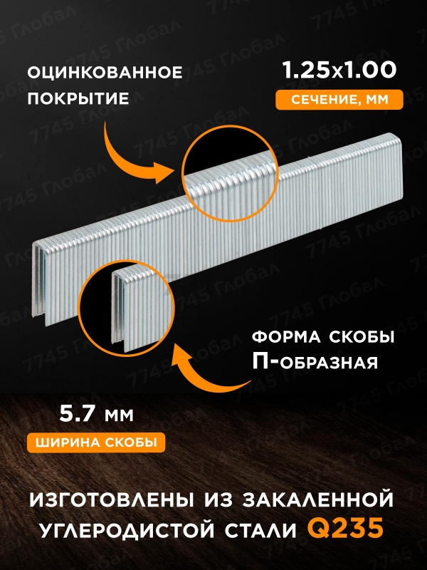 Скобы 19 мм тип 18GA 2500 штук STARTUL PROFI (ST4520-19) - Фото 2