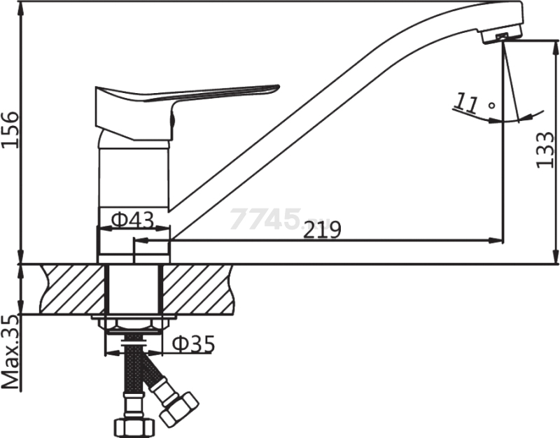 Смеситель для кухни AV ENGINEERING AVLAW4-C589 (AVLAW4-C589-637) - Фото 2