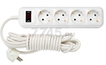 Удлинитель 3,5 м 4 розетки 2,5 кВт с заземлением и выключателем BYLECTRICA (У10-328 3.5м)