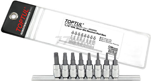 Набор бит 1/4" 8 предметов TOPTUL (GAAG0808)