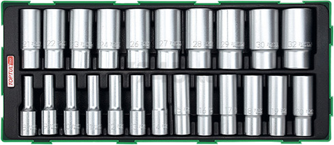 Набор головок 1/2" глубоких 23 передмета TOPTUL (GTB2305)