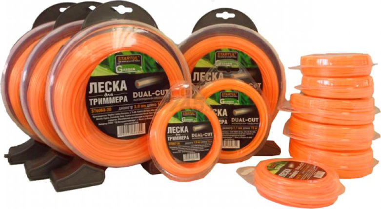 Леска для триммера d 3.0 мм х 56 м сечение круглое STARTUL Garden Dual-cut (ST6068-30) - Фото 5