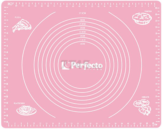 Коврик для теста с мерными делениями 50х40 см PERFECTO LINEA светло-розовый (23-504001) - Фото 8