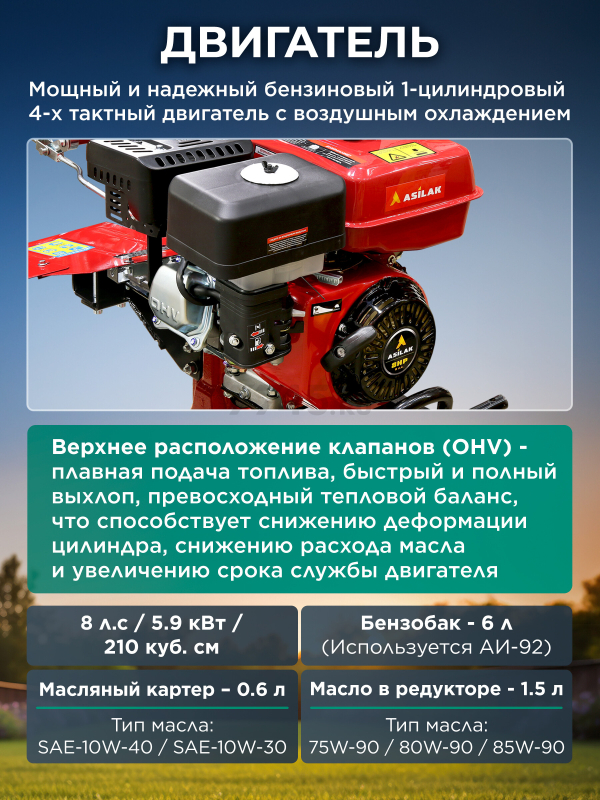 Культиватор бензиновый ASILAK SL-84L - Фото 4