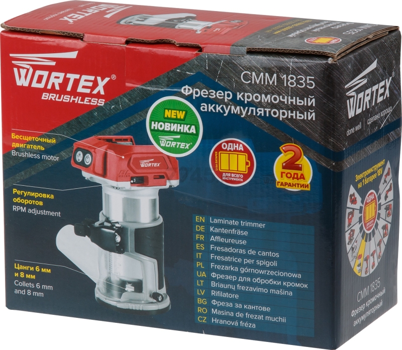 Фрезер кромочный аккумуляторный WORTEX CMM 1835 XLT SOLO (CMM183502629) - Фото 18