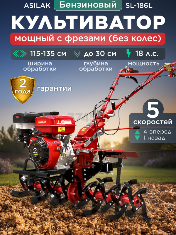 Культиватор бензиновый ASILAK SL-186L