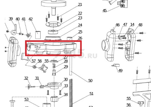 Крышка корпуса для фрезера WORTEX MM5519E (60122-26)
