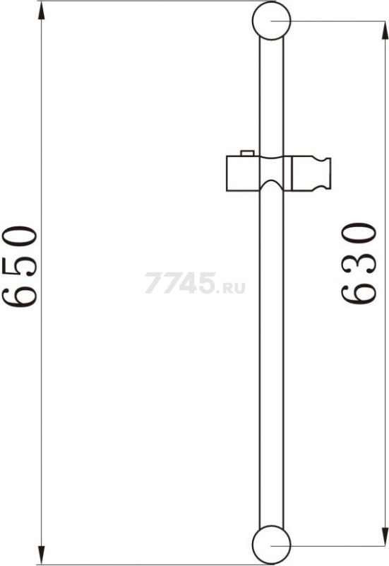 Душевая штанга AV ENGINEERING AVSSS-055 - Фото 2
