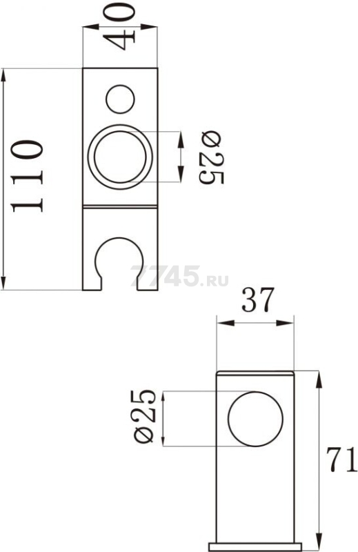 Душевая штанга AV ENGINEERING AVSSS-055 - Фото 3
