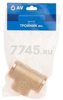 Тройник латунный редукционный 3/4"X1/2"X3/4" AV ENGINEERING (AVE306004) - Фото 2
