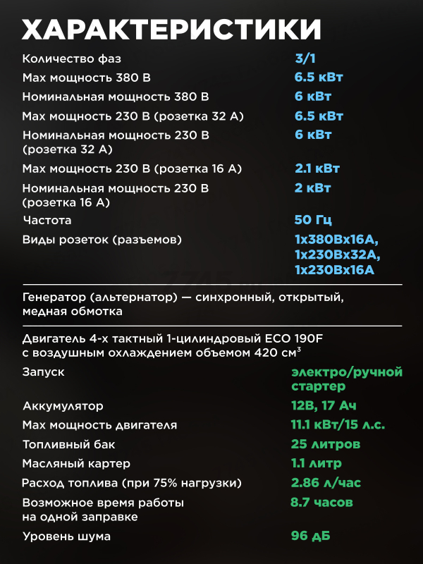 Генератор бензиновый ECO PE-9001E3FP - Фото 4