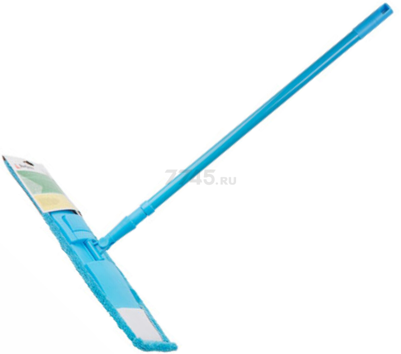 Швабра для пола PERFECTO LINEA Solid с насадкой из микрофибры голубая (43-492022) - Фото 10