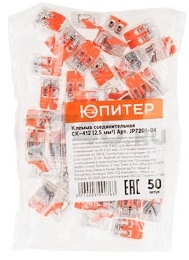 Клемма ЮПИТЕР СК-412 2,5 мм2 50 штук (JP7201-04) - Фото 2