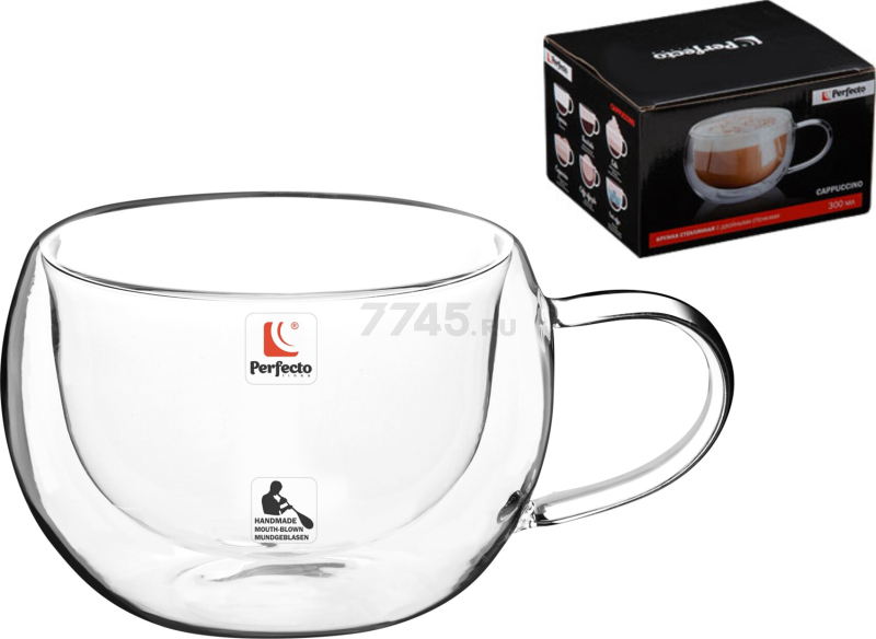 Кружка стеклянная PERFECTO LINEA Capuchino с двойными стенками 300 мл (30-001300) - Фото 5