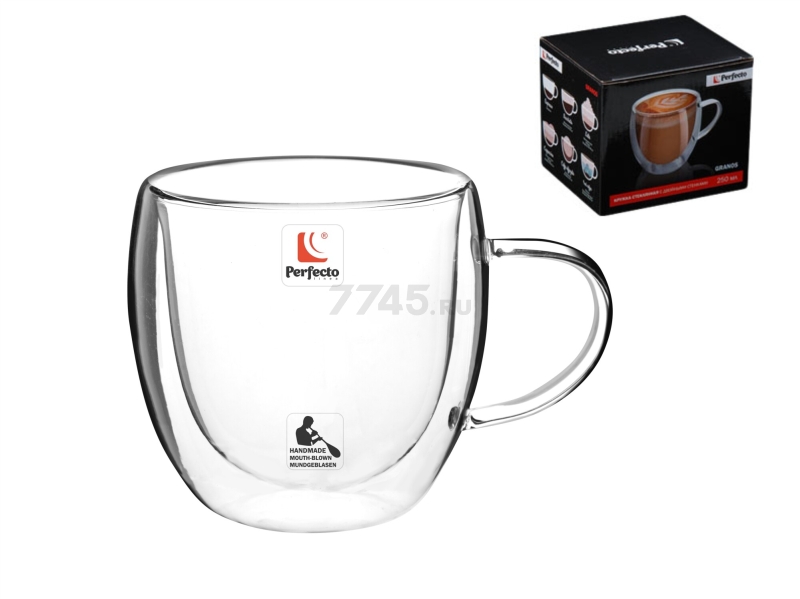 Кружка стеклянная PERFECTO LINEA Granos с двойными стенками 250 мл (30-002250) - Фото 5